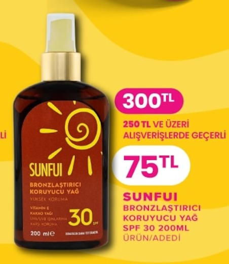 Sunfui Bronzlaştırıcı Koruyucu Yağ Spf 30 200Ml