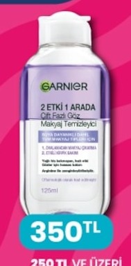 Garnier 2 Etki 1 Arada Çift Fazlı Göz Makyaj Temizleyici Boya Dayanıklı Cilt Tipi Bakım 125Ml