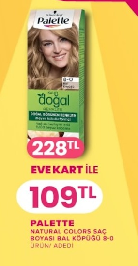 Palette Doğal Renkler Saç Boyası Bal Köpüğü 8-0