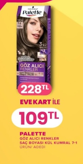 Palette Göz Alıcı Renkler Saç Boyası Kül Kumral 7-1