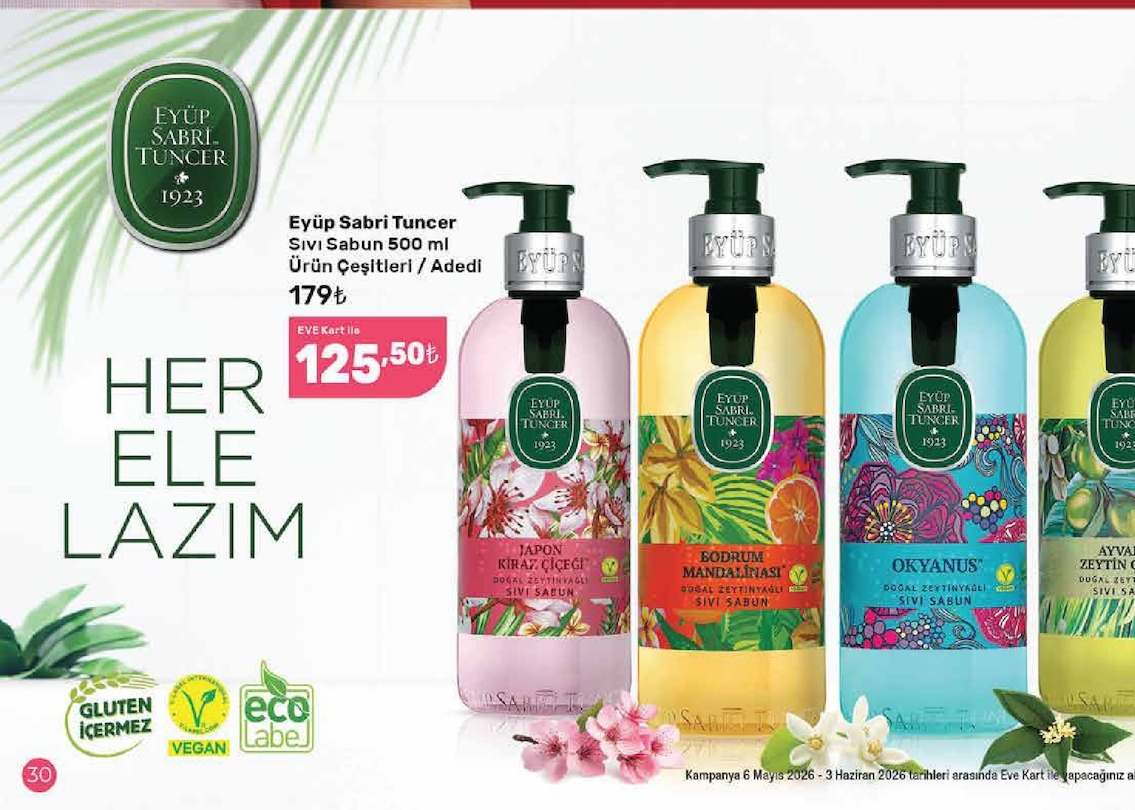 Eyüp Sabri Tuncer Sıvı Sabun 500Ml Çeşitleri