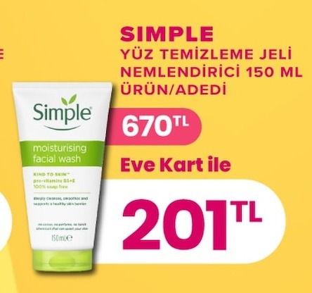 Simple Yüz Temizleme Jeli Nemlendirici 150 Ml