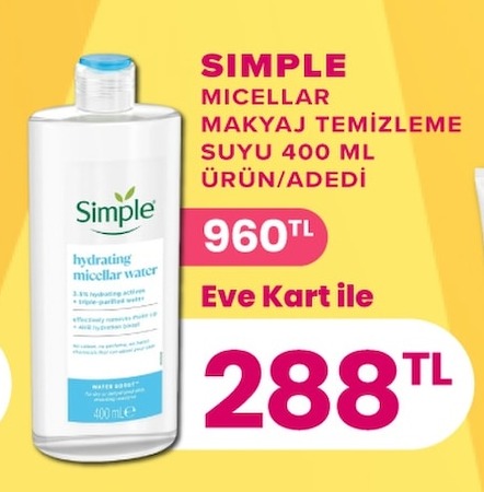 Simple Micellar Makyaj Temizleme Suyu 400 Ml