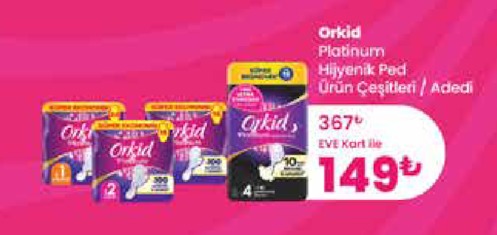 Orkid Platinum Hijyenik Ped 4'Lü