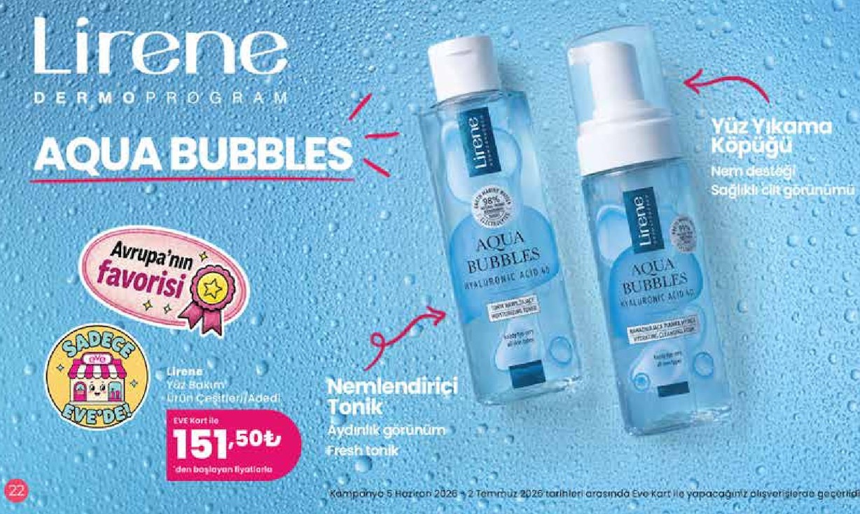 Lirene Aqua Bubbles Hyaluronik Asit 40 Nemlendirici Tonik