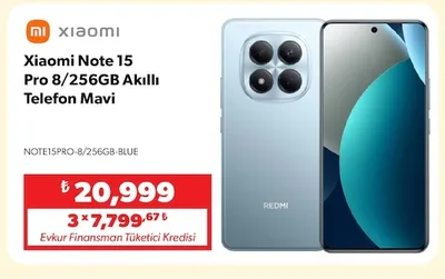 Xiaomi Note 15 Pro 8/256Gb Akıllı Telefon Mavi