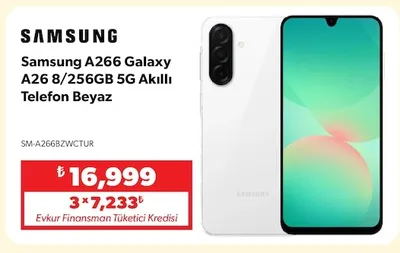 Samsung A266 Galaxy A26 8/256Gb 5G Akıllı Telefon Beyaz