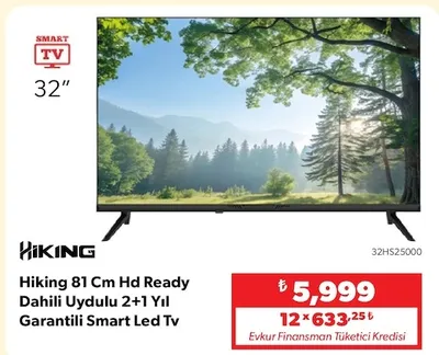 Hiking 81 Cm Hd Ready Dahili Uydulu 2+1 Yıl Garantili Smart Led Tv