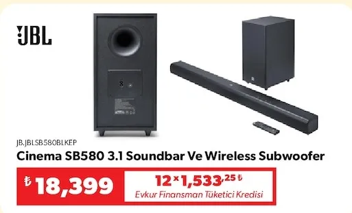 Cinema Sb580 3.1 Soundbar Ve Wireless Subwoofer