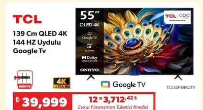 Tcl 139 Cm Qled 4K 144 Hz Uydulu Google Tv