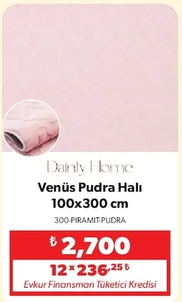 Venüs Pudra Halı 100X300 Cm
