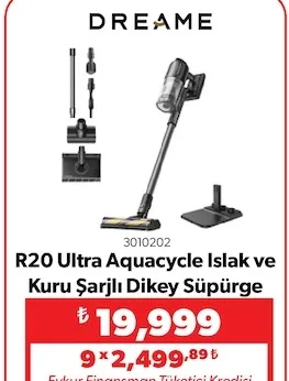 Dreame R20 Ultra Aquacycle Islak Ve Kuru Şarjlı Dikey Süpürge
