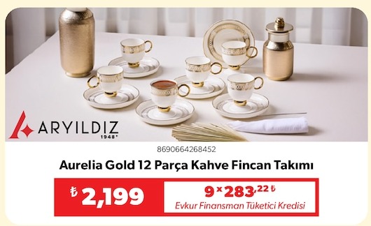 Aurelia Gold 12 Parça Kahve Fincan Takımı