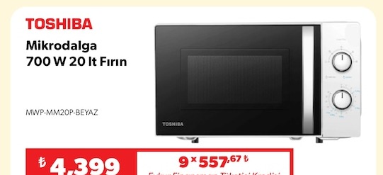 Toshiba Mikrodalga 700 W 20 Lt Fırın