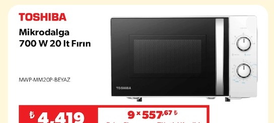 Toshiba Mikrodalga 700 W 20 Lt Fırın