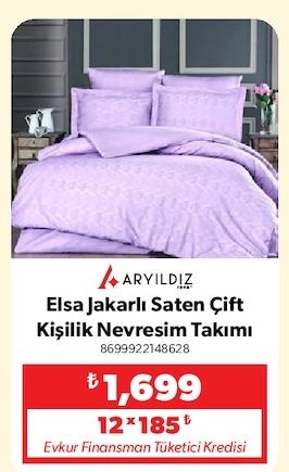 Elsa Jakarlı Saten Çift Kişilik Nevresim Takımı