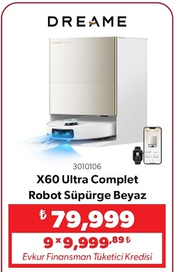 Dreame X60 Ultra Complet Robot Süpürge Beyaz