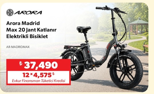 Arora Madrid Max 20 Jant Katlanır Elektrikli Bisiklet