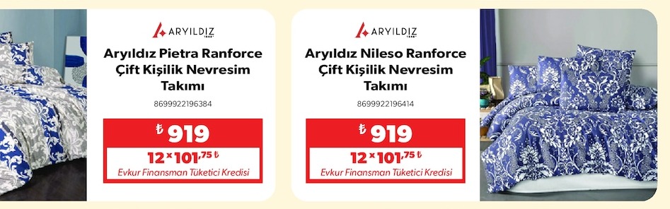 Aryildiz Nilleso Ranforce Çift Kişilik Nevresim Takımı