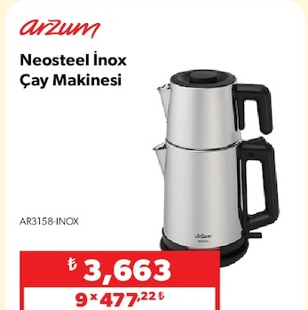 Arzum Neosteel Inox Çay Makinesi