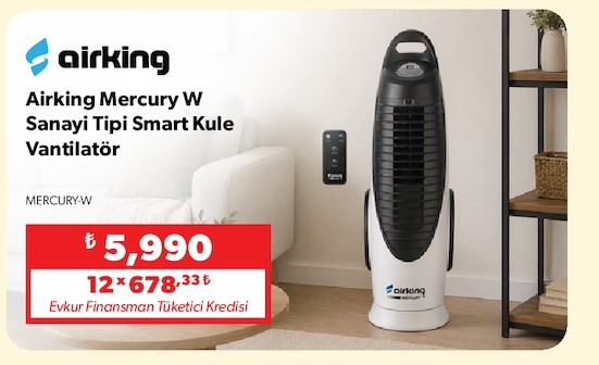 Airking Mercury W Sanayi Tipi Smart Kule Vantilatör