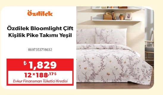 Özdilek Bloomlight Çift Kişilik Pike Takımı Yeşil