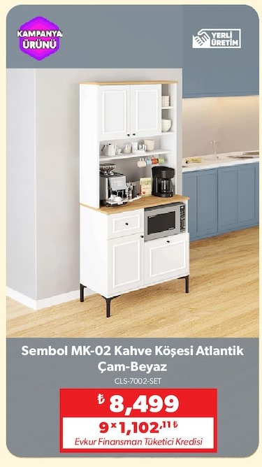 Sembol Mk-02 Kahve Köşesi Atlantik Çam-Beyaz