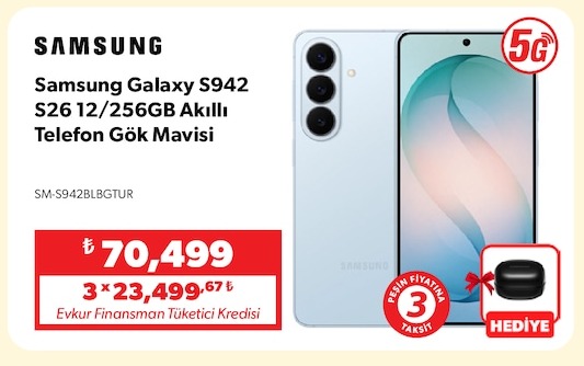 Samsung Galaxy S942 S26 12/256Gb Akıllı Telefon Gök Mavisi