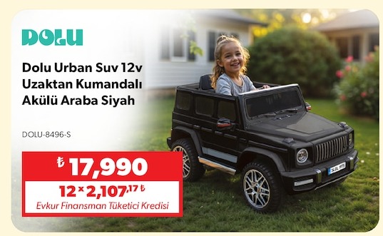 Dolu Urban Suv 12V Uzaktan Kumandali Akülü Araba Siyah