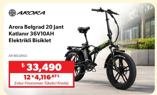 Arora Belgrad 20 Jant Katlanir 36V10Ah Elektrikli Bisiklet