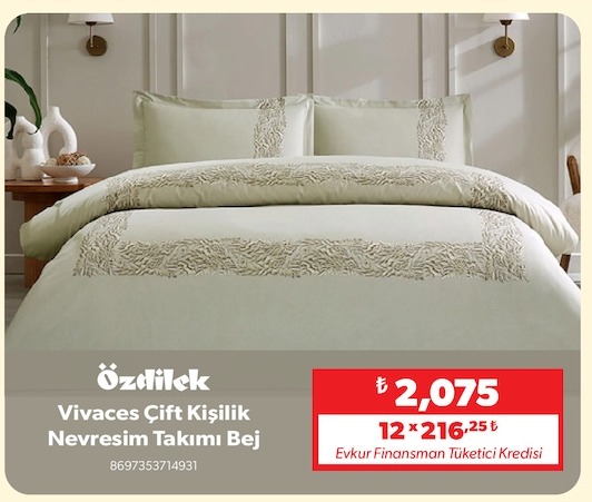 Özdilek Vivaces Çift Kişilik Nevresim Takımı Bej