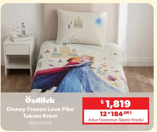 Özdilek Disney Frozen Love Pike Takımı Krem