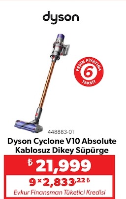 Dyson Cyclone V10 Absolute Kablosuz Dikey Süpürge