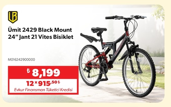 Ümit 2429 Black Mount 24 Jant 21 Vites Bisiklet
