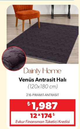 Dainty Home Venüs Antrasit Halı (120X180 Cm)