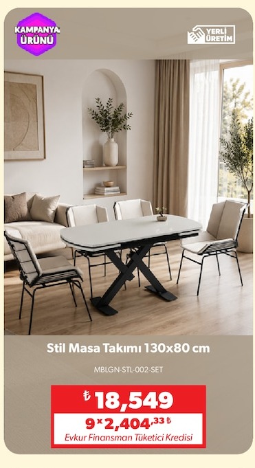 Stil Masa Takımı 130X80 Cm Mblgn-Stl-002-Set