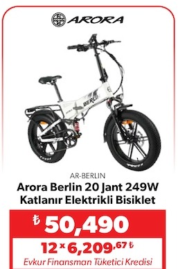 Arora Berlin 20 Jant 249W Katlanır Elektrikli Bisiklet