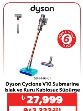 Dyson Cyclone V10 Submarine Islak Ve Kuru Kablosuz Süpürge