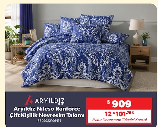 Aryıldız Nilkeso Ranforce Çift Kişilik Nevresim Takımı