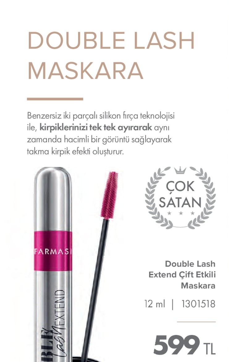 Farmasi Double Lash Extend Çift Etkili Maskara 12Ml