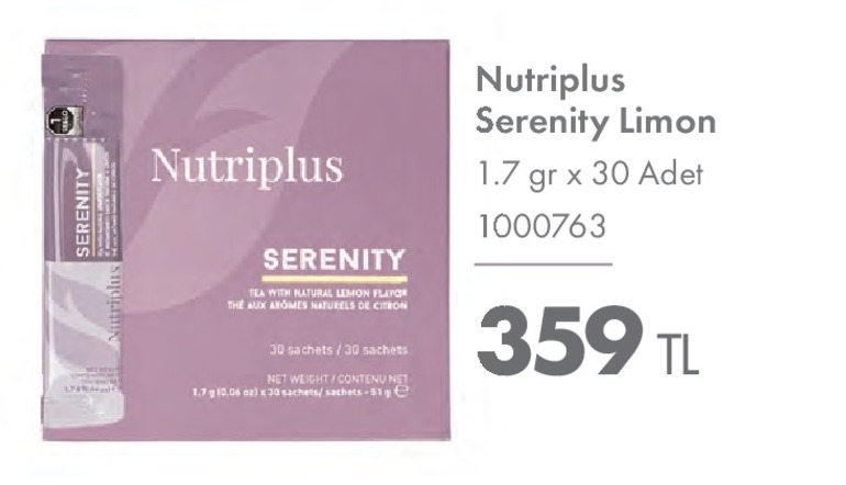Nutriplus Serenity Limon 1.7 Gr X 30 Adet