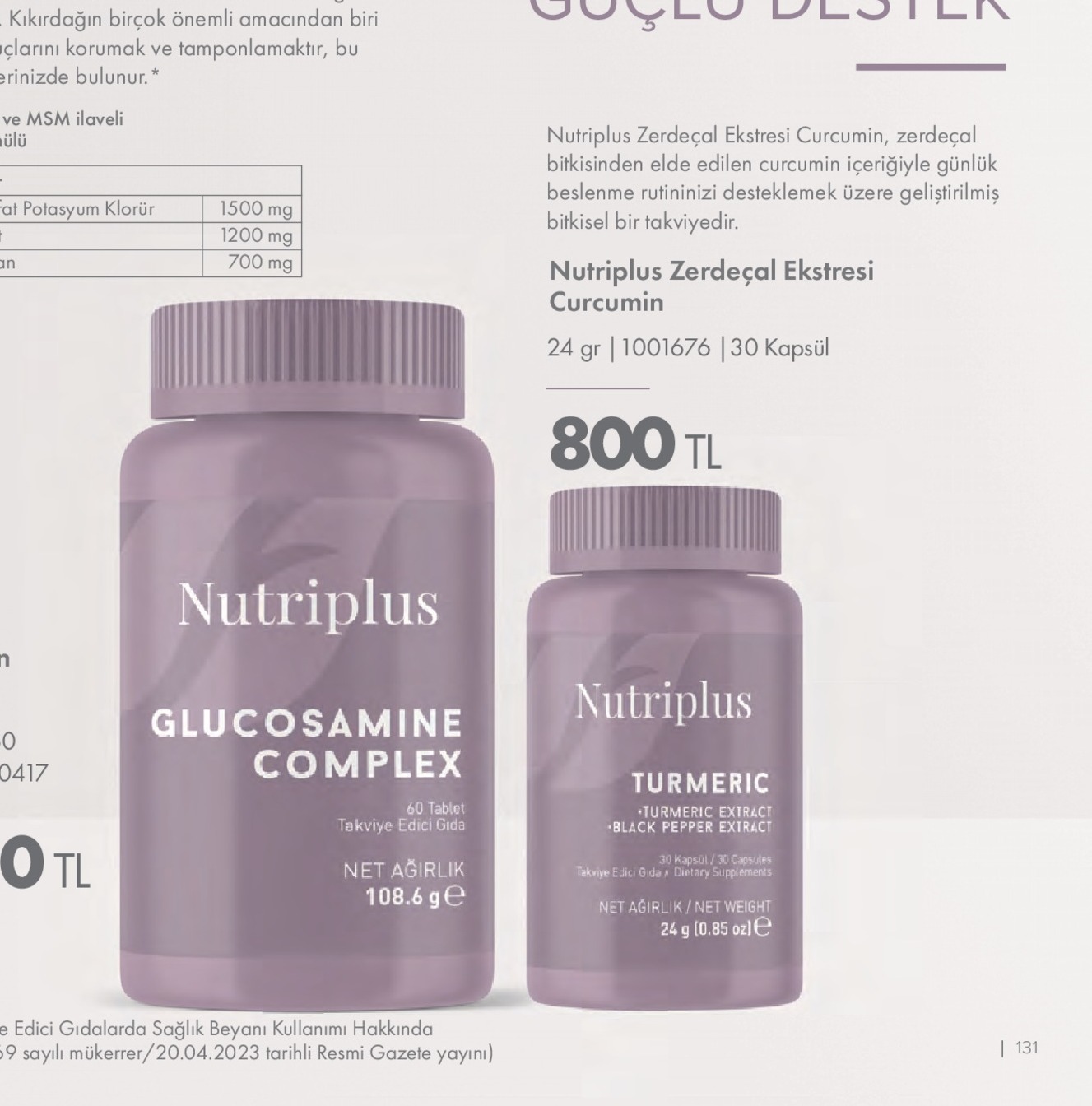Nutriplus Zerozal Ekstresi Curcumin 24 Gr | 1001676 | 30 Kapsül