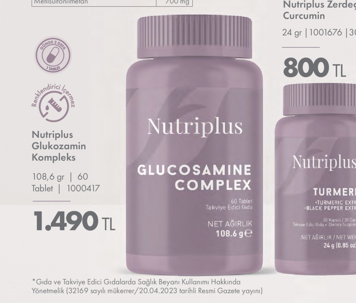 Nutriplus Glukozamin Kompleks 108,6 Gr | 60 Tablet | 1000417
