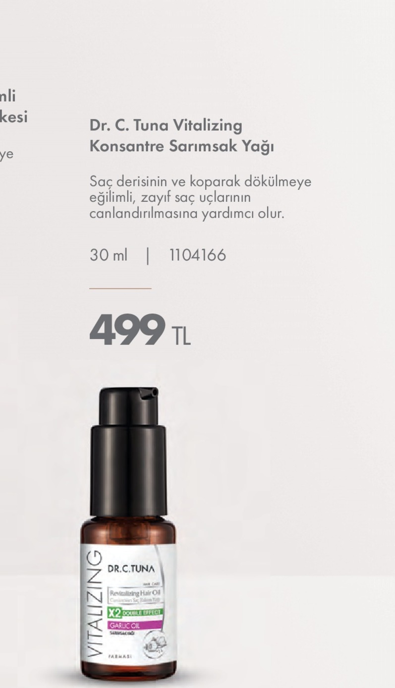 Dr. C. Tuna Vitalizing Konsantre Sarımsak Yağı 30Ml