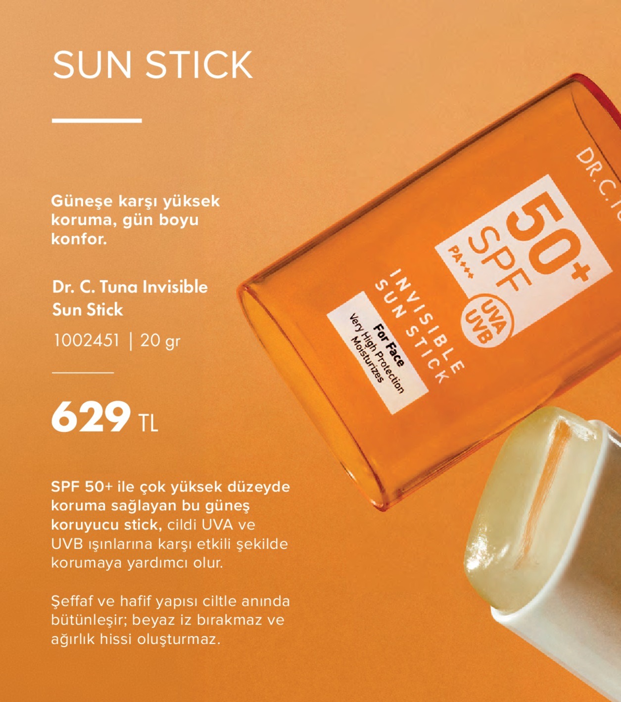 Dr. C. Tuna Invisible Sun Stick 20Gr