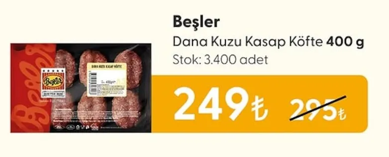 Beşler Dana Kuzu Kasap Köfte 400 G