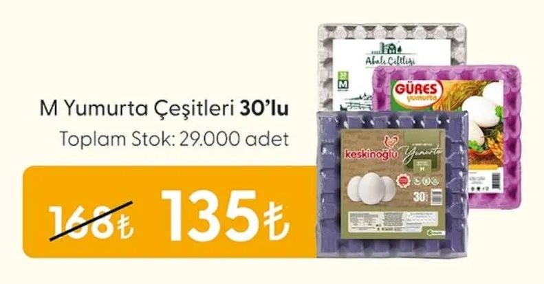 M Yumurta Çeşitleri 30'Lu