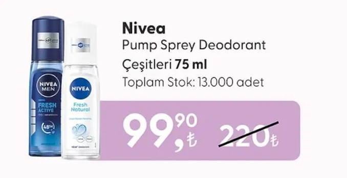 Nivea Pump Sprey Deodorant Çeşitleri 75 Ml