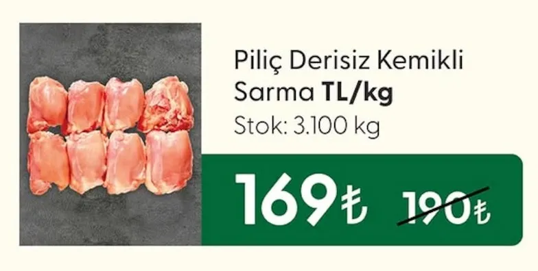 Piliç Derisiz Kemikli Sarma Tl/Kg