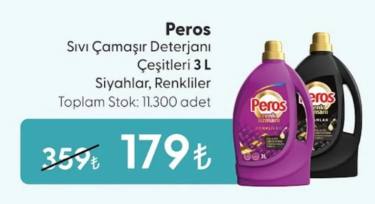 Peros Sıvı Çamaşır Deterjanı Çeşitleri 3 L